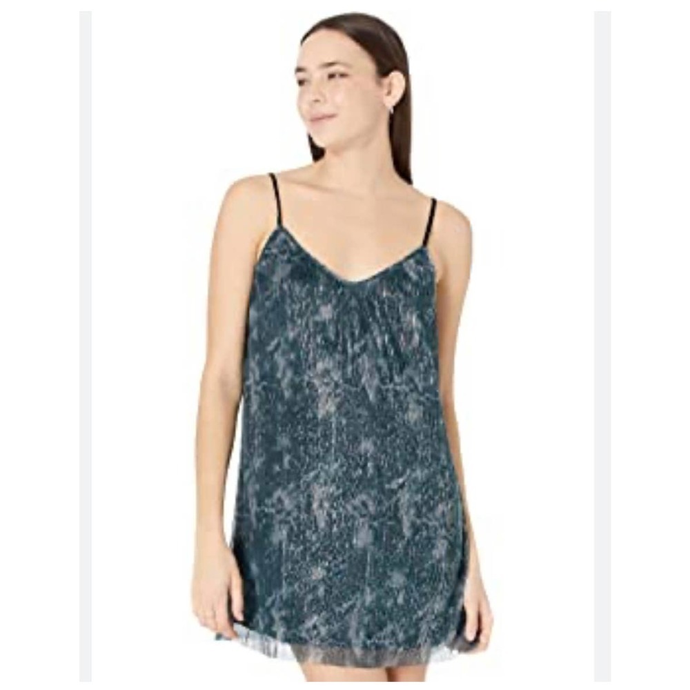 BB Dakota by Steve Madden Plissé Marble Cake Dress Sycamore Green Size XL - Picture 2 of 11